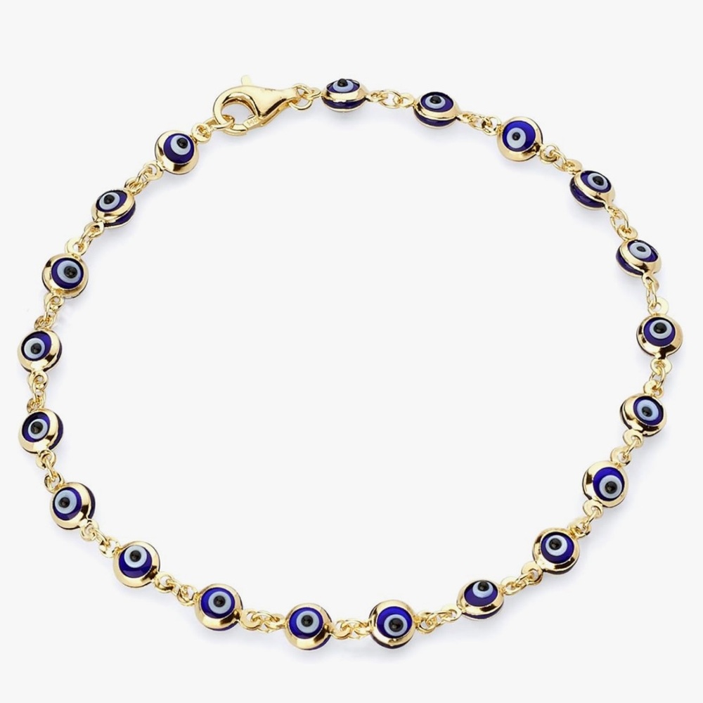 ✨ 18K Gold-Filled Evil Eye Bracelet / Anklet – Boho Luxe Protection ✨